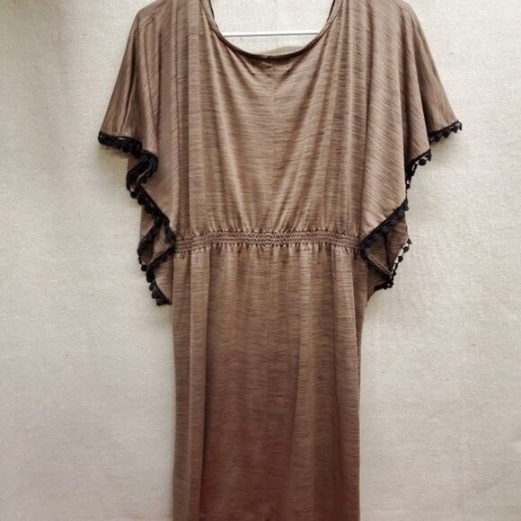 Mod Modele! BOHO Style Heather Brown Dress in Size L - Picture 3 of 4
